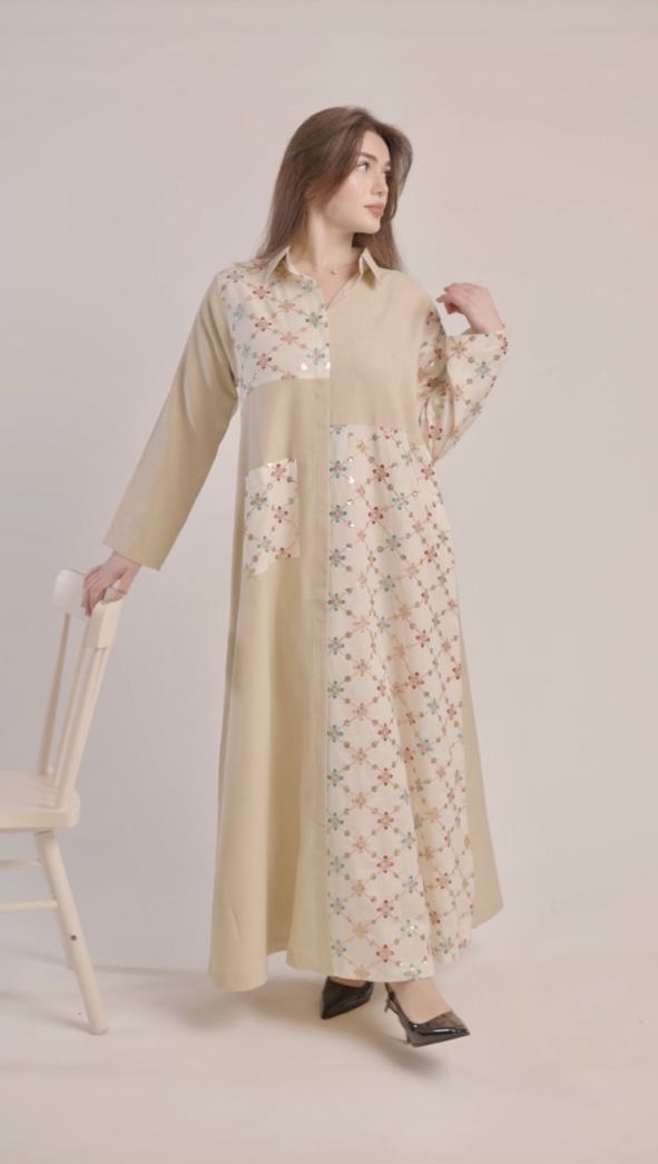 جلابية كويتية ناعمة بتطريز وشك